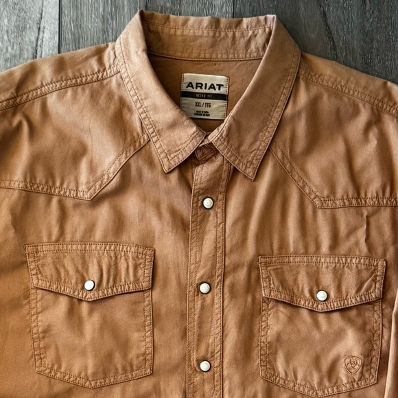 ARIAT Mens Ace Retro Snap Long Sleeve Shirt XXL / 2XL Western Cowboy 100% Cotton - Picture 7 of 16
